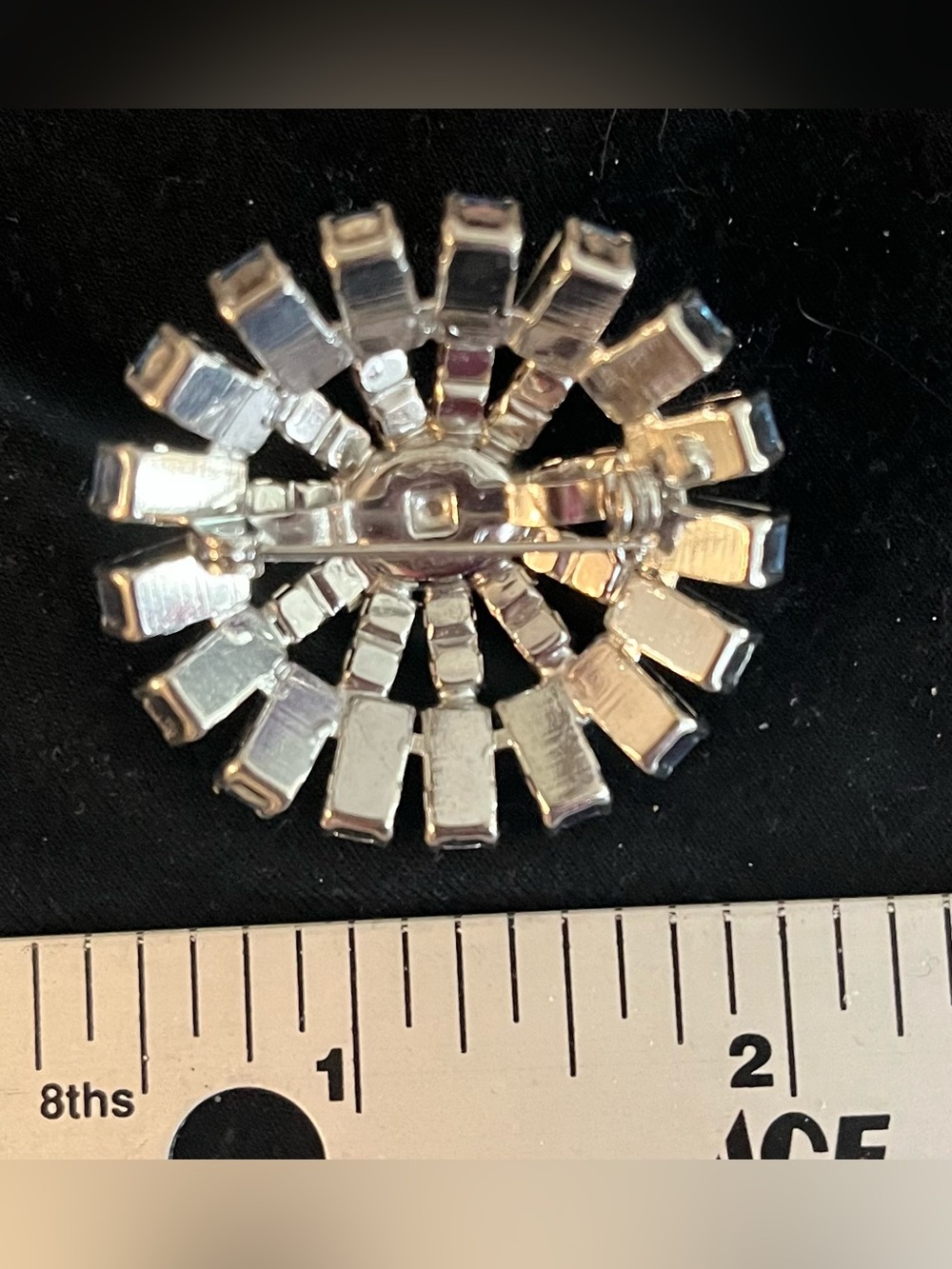 Vintage Domed Blue Crystal Burst Brooch - Unbranded - Picture 2 of 2